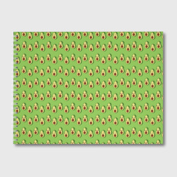 Альбом для рисования Весёлый авокадо на зелёном фоне