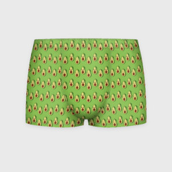 Мужские трусы 3D Весёлый авокадо на зелёном фоне
