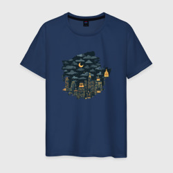 Ночной старый Нью Йорк – Мужская футболка хлопок с принтом купить со скидкой в -20%