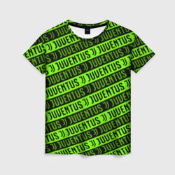 Женская футболка 3D Juventus green pattern sport