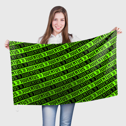 Флаг 3D Juventus green pattern sport