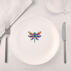 Набор: тарелка + кружка Разноцветная стрекоза - фото 2