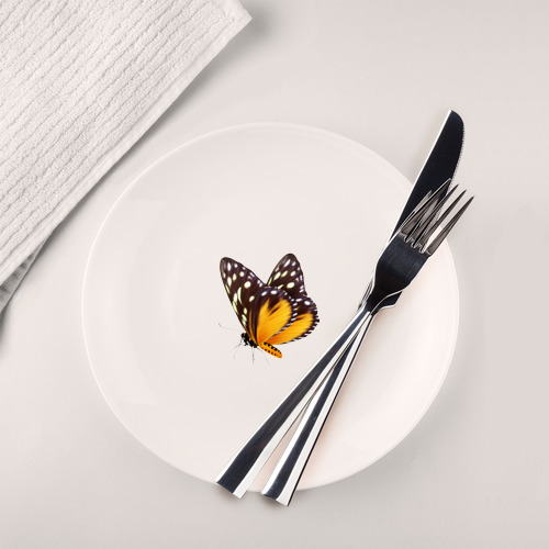 Тарелка Настоящая бабочка оранжево-коричневая - фото 2
