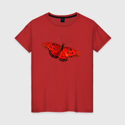 Красная бабочка с черными точками – Женская футболка хлопок с принтом купить со скидкой в -20%