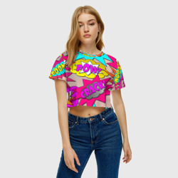 Женская футболка Crop-top 3D Pop art - Pow - фото 2