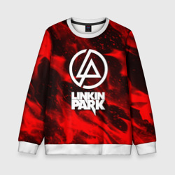 Детский свитшот 3D Linkin park красный огонь