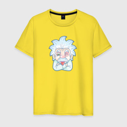 Весёлый Альберт Эйнштейн ученый – Мужская футболка хлопок с принтом купить со скидкой в -20%