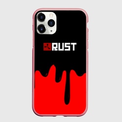 Чехол для iPhone 11 Pro Max матовый RUST краски разводы пустошь