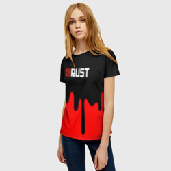 Женская футболка 3D RUST краски разводы пустошь - фото 2