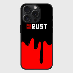 Чехол силиконовый для Apple iPhone 15 Pro матовый RUST краски разводы пустошь