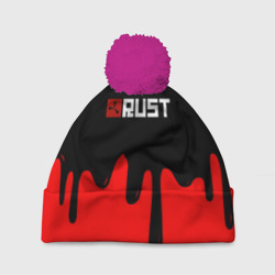 Шапка 3D c помпоном RUST краски разводы пустошь