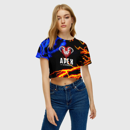 Женская футболка Crop-top 3D Apex legens storm, цвет 3D печать - фото 3