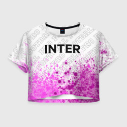 Женская футболка Crop-top 3D Inter pro football посередине