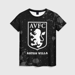 Женская футболка 3D Aston Villa sport на темном фоне