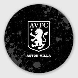 Круглый коврик для мышки Aston Villa sport на темном фоне