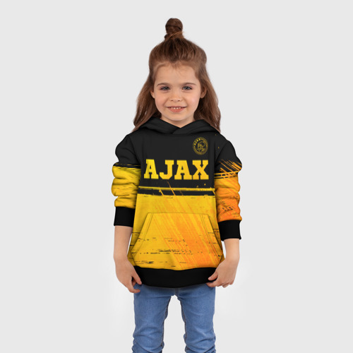 Детская толстовка 3D Ajax - gold gradient посередине, цвет черный - фото 4