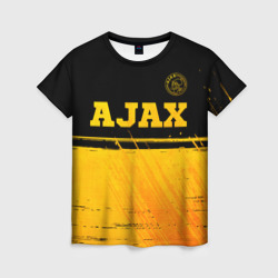 Женская футболка 3D Ajax - gold gradient посередине