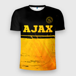 Мужская футболка 3D Slim Ajax - gold gradient посередине