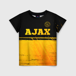 Детская футболка 3D Ajax - gold gradient посередине