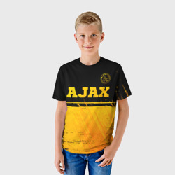 Детская футболка 3D Ajax - gold gradient посередине - фото 2