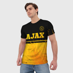Мужская футболка 3D Ajax - gold gradient посередине - фото 2