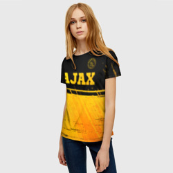 Женская футболка 3D Ajax - gold gradient посередине - фото 2
