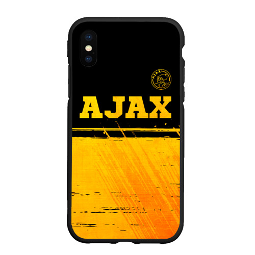 Чехол для iPhone XS Max матовый с принтом Ajax - gold gradient посередине, вид спереди #2