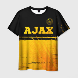 Мужская футболка 3D Ajax - gold gradient посередине