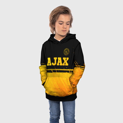Детская толстовка 3D Ajax - gold gradient посередине, цвет черный - фото 3
