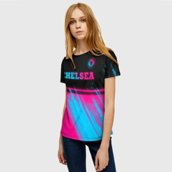 Женская футболка 3D Chelsea - neon gradient посередине - фото 2