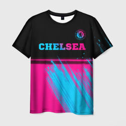 Мужская футболка 3D Chelsea - neon gradient посередине