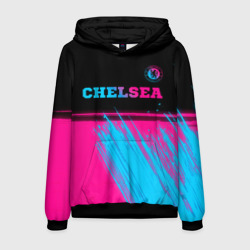 Мужская толстовка 3D Chelsea - neon gradient посередине