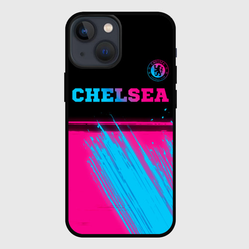 Чехол для iPhone 13 mini с принтом Chelsea - neon gradient посередине, вид спереди #2