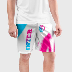 Мужские шорты спортивные Inter neon gradient style вертикально - фото 2