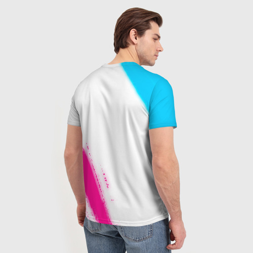 Мужская футболка 3D Inter neon gradient style вертикально, цвет 3D печать - фото 4