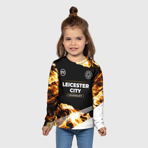 Детский лонгслив 3D Leicester City legendary sport fire, цвет 3D печать - фото 5