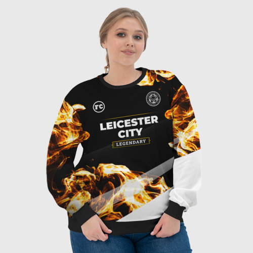 Женский свитшот 3D Leicester City legendary sport fire, цвет 3D печать - фото 6