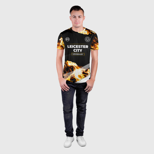 Мужская футболка 3D Slim Leicester City legendary sport fire, цвет 3D печать - фото 4