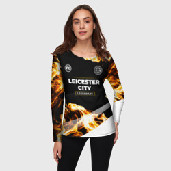 Женский лонгслив 3D Leicester City legendary sport fire - фото 2