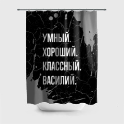 Штора 3D для ванной Умный хороший классный: Василий