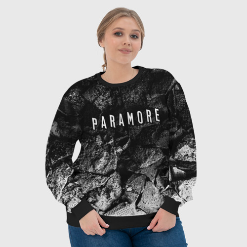 Женский свитшот 3D с принтом Paramore black graphite, фото #4
