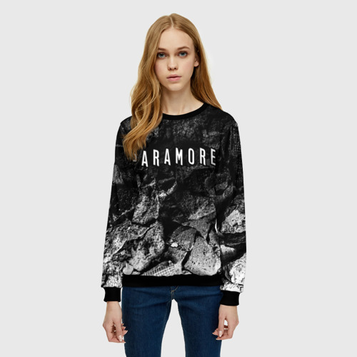 Женский свитшот 3D Paramore black graphite, цвет 3D печать - фото 3