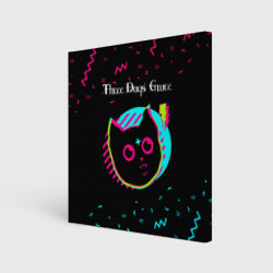 Холст квадратный Three Days Grace - rock star cat