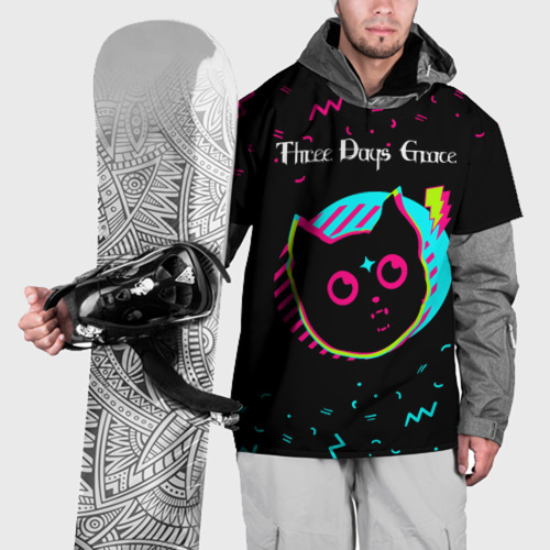 Накидка на куртку 3D Three Days Grace - rock star cat, цвет 3D печать