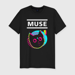 Мужская футболка хлопок Slim Muse rock star cat