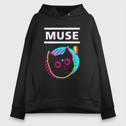 Женское худи Oversize хлопок Muse rock star cat