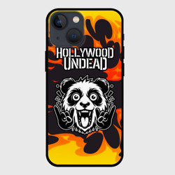 Чехол для iPhone 13 mini Hollywood Undead рок панда и огонь