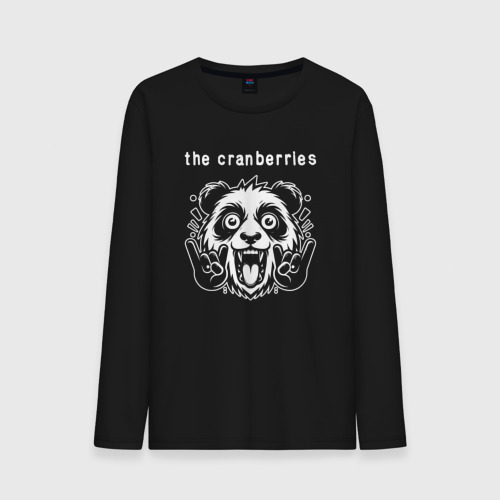 Мужской лонгслив хлопок The Cranberries rock panda, цвет черный