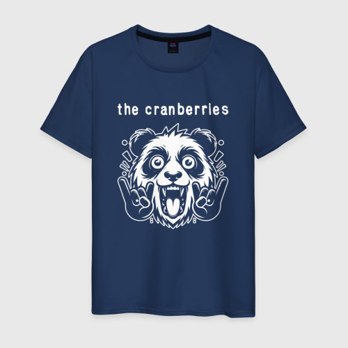 Мужская футболка из хлопка с принтом The Cranberries rock panda, вид спереди №1
