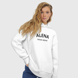 Женское худи Oversize хлопок Alena never alone - motto - фото 2